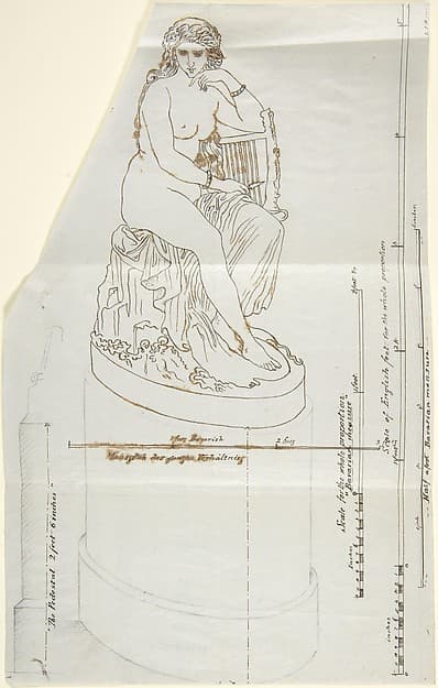 Sketch of a statue: Nymph (or Nymph of the Rhine) by Ludwig Michael Schwanthaler, by Franz Xaver Schwanthaler
