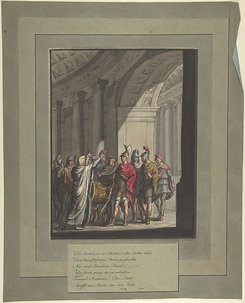 Allegory of Victory of Russians over Napoleon's Army, from a poem by Cremes, by Franz von Hauslab the Younger