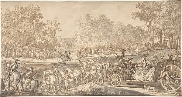 The Arrival of the Princely Carriage at the Starting Point of the Hunt, by Johann Elias Ridinger