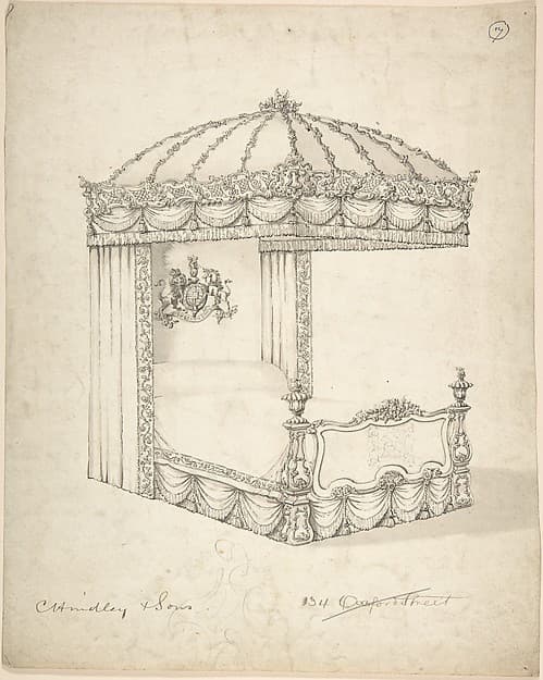Design for Bed and Canopy, by Charles Hindley and Sons