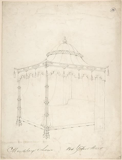 Design for Bed and Canopy, by Charles Hindley and Sons