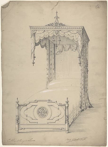 Design for Bed and Canopy, by Charles Hindley and Sons