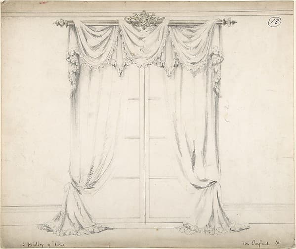 Design for Curtains and Rod, by Charles Hindley and Sons