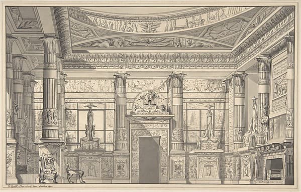 Design for an Egyptian-style Interior, by Gaetano Landi