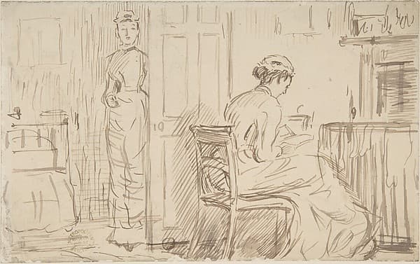 Two Nursemaids, by Charles Samuel Keene