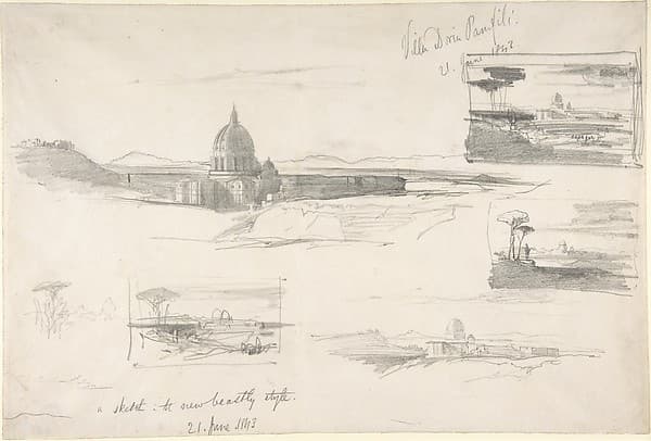 View of St. Peter's, Rome, by Edward Lear