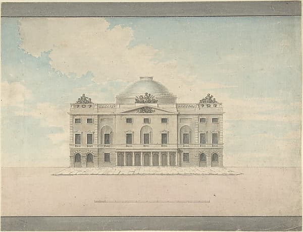 Design for the Façade of a Theater (Perspective), by Charles Middleton