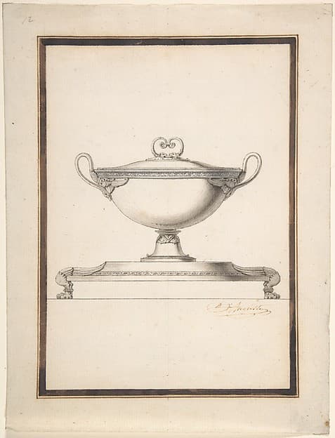 Design for a Covered Tureen on a Footed Stand, by Henri Auguste