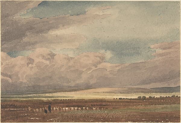 Salisbury Plain with Old Sarum in the distance, Wiltshire, by William Turner of Oxford