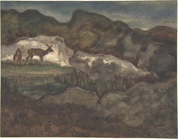 Izards in the Glaciers (Pyrenean Chamois), by Antoine-Louis Barye