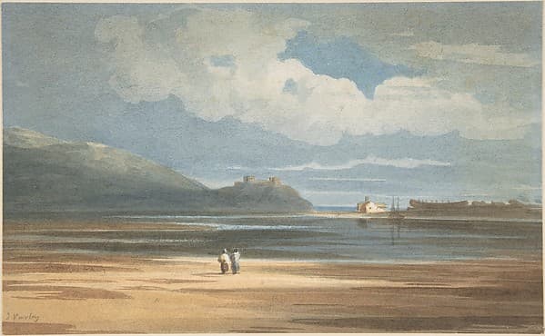 Harlech Castle across the Traeth Mawr, by John Varley
