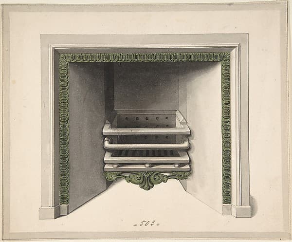 Design for Cast-iron Grate with Eagles Grasping Snakes, by Benjamin Dean Wyatt