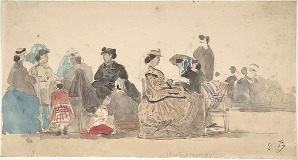 On the Beach, by Eugène Boudin