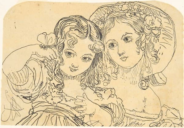 Study of Young Girls, by Rodolphe Bresdin