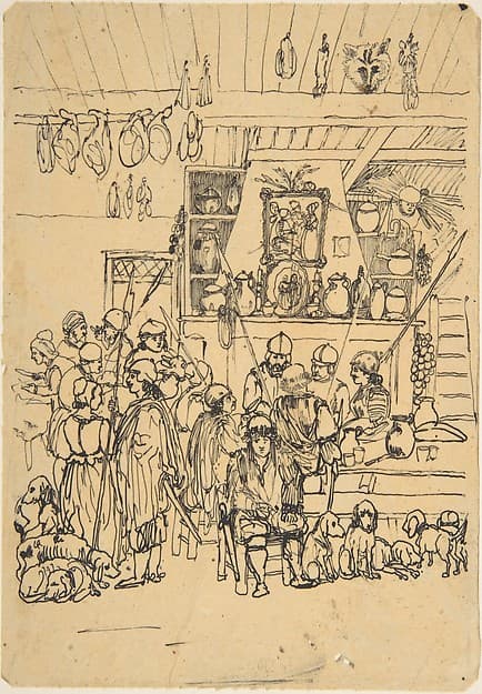 Departure for the Hunt, by Rodolphe Bresdin