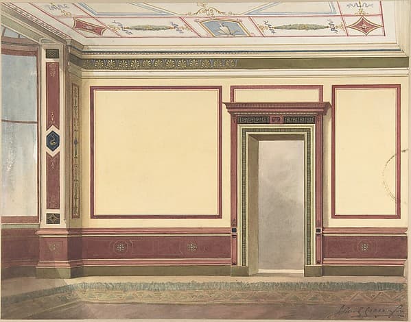 Dining Room Elevation in a Simplified Third Pompeian Style, by John Gregory Crace
