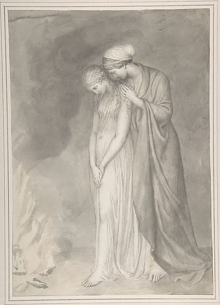 Two women grieving, by John Flaxman