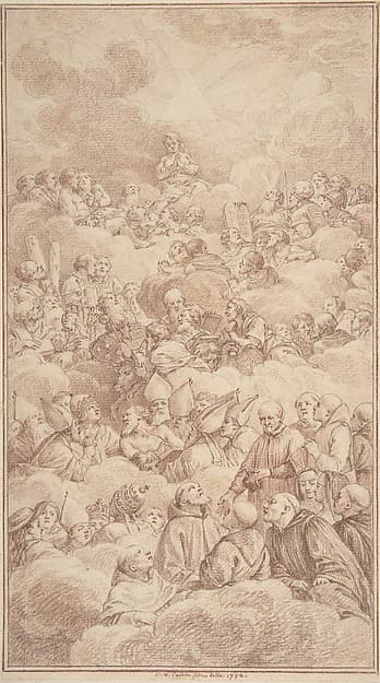 The Company of Saints in Glory, by Charles Nicolas Cochin II