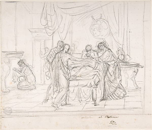Scene from Ancient History: Cup Offered to an Invalid, by Jacques Louis David