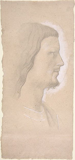 Head of a Saint (profile to the right), after Fra Angelico, by Edgar Degas