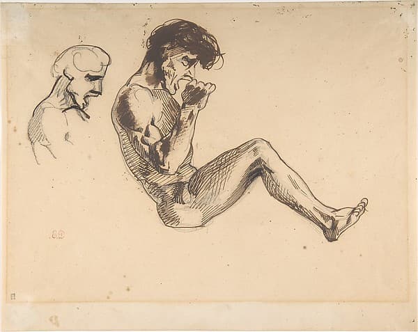 Studies of a Damned Man, for "The Barque of Dante", by Eugène Delacroix