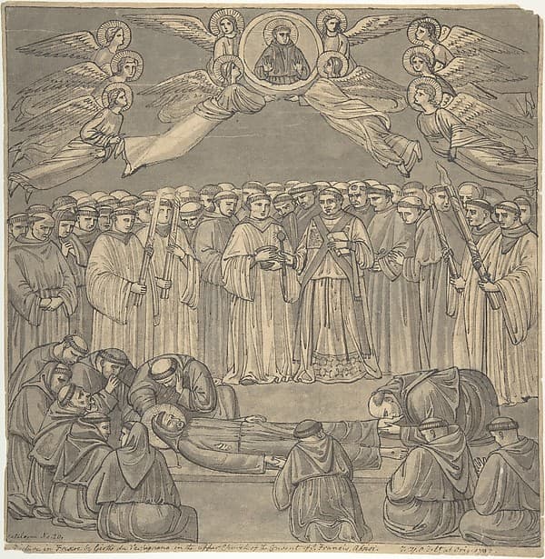 Death of St. Francis, after Giotto, upper Church San Francesco, Assisi, by William Young Ottley