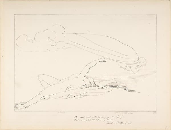 Achilles and the Shade of Patroclus, by John Flaxman