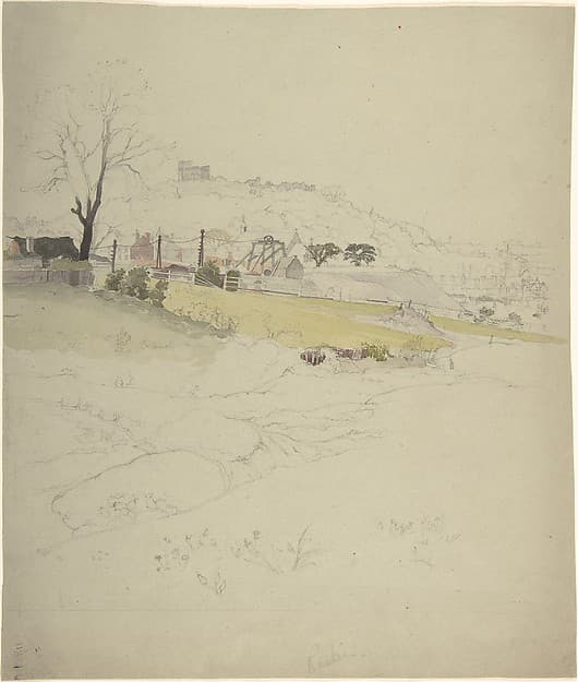 View of a colliery at the edge of a town, by George Price Boyce