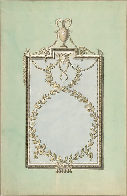 Design for a Mirror Surmounted by a Vase, by John Yenn