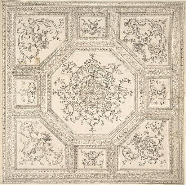 Palladian Ceiling Design, by Anonymous, British, 18th century