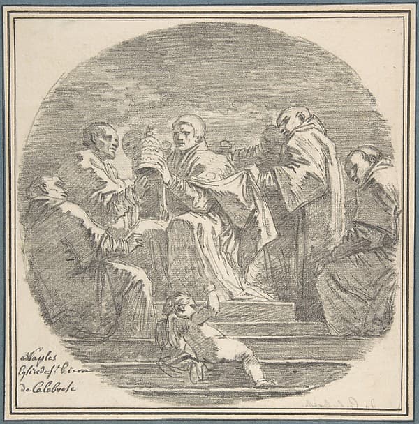 Saint Celestine V Renouncing the Papacy, after Mattia Preti, by Jean Honoré Fragonard