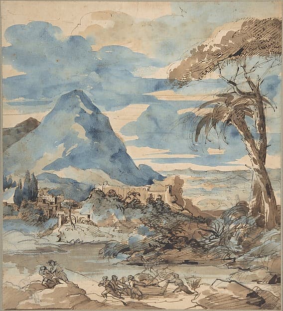 Landscape with Fishermen, by Théodore Géricault