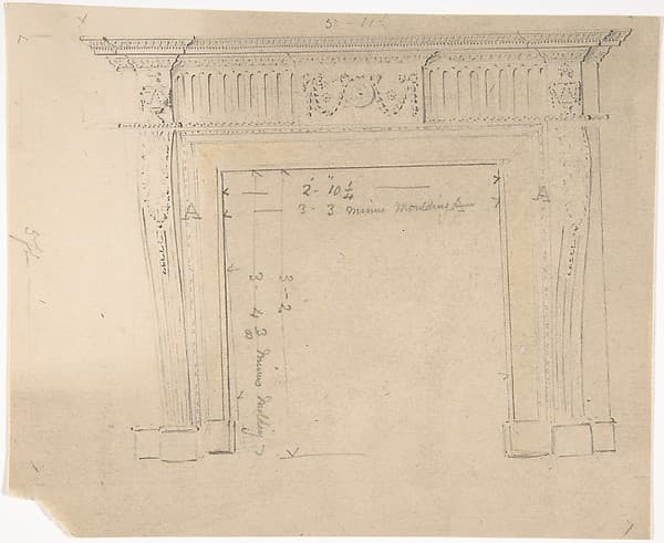 Design for a Fireplace, by Anonymous, British, 19th century