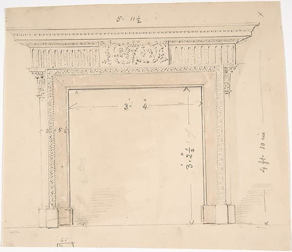 Design for a Fireplace, by Anonymous, British, 19th century