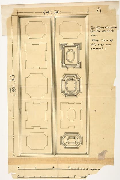 Design for a Door, by Anonymous, British, 19th century
