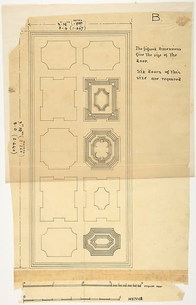 Design for a Door, by Anonymous, British, 19th century
