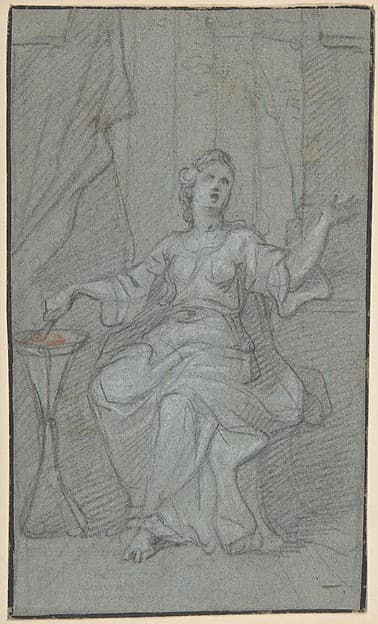 Woman Lighting a Sacrificial Fire, by Claude Guy Hallé
