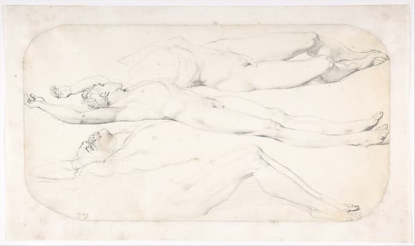 Studies for the Cadaver of Acron, by Jean Auguste Dominique Ingres