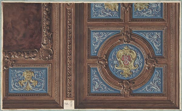 Design for Dining Room Ceiling, Hôtel de Behague, by Jules-Edmond-Charles Lachaise