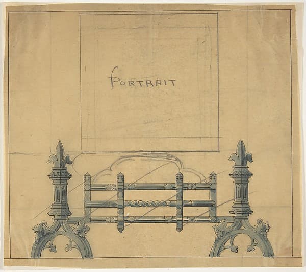Design for a Fireplace Grate, by Anonymous, British, 19th century
