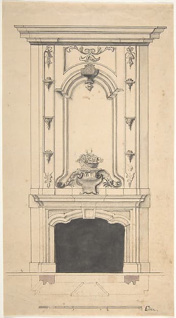 Design for a Chimney Piece, by Anonymous, British, 18th century