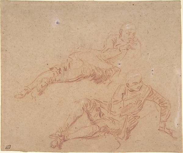 Two Studies of Reclining Youth, by Nicolas Lancret