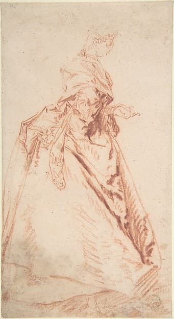 Standing Woman Facing Right, by Nicolas Lancret