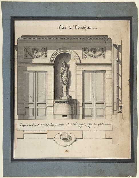Section and Plan of the Small Dining Room of the Hôtel de Montholon, by Jean Jacques Lequeu