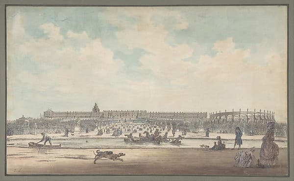 The Château de Versailles Seen from the Gardens, by Louis Nicolas de Lespinasse, called the Chevalier de Lespinasse