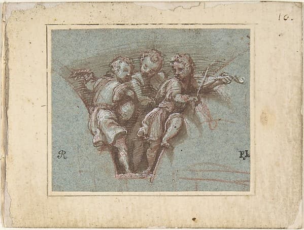 Design for a Pendentive: Youthful Musicians with Stringed Instruments, by Pomponio Amalteo