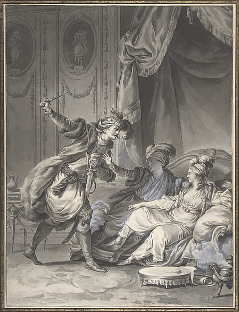 Comme ils en étaient là, arrive l'oncle, by Jean Michel Moreau le Jeune