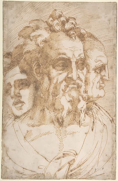 Three Male Heads, by Baccio Bandinelli
