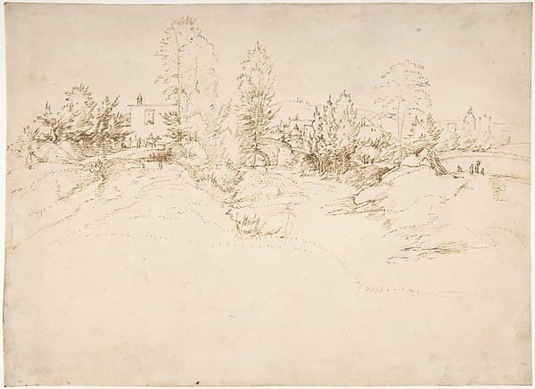 Landscape (Wooded Approach to a Town), by Fra Bartolomeo (Bartolomeo di Paolo del Fattorino)