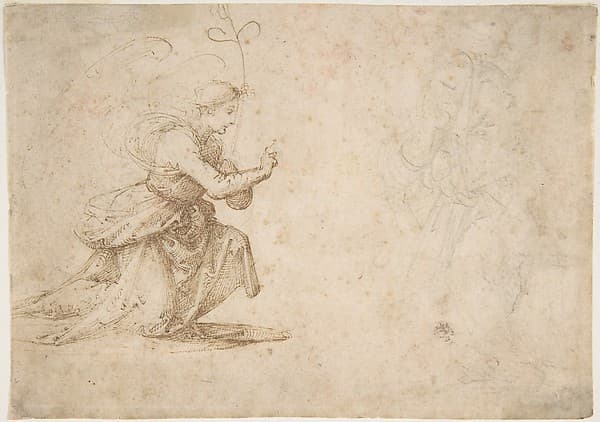 The Annunciation (recto); Faint View of Buildings (verso), by Fra Bartolomeo (Bartolomeo di Paolo del Fattorino)